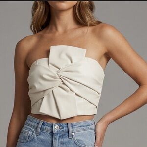 Mulla Faux Leather Twist Top, Size L